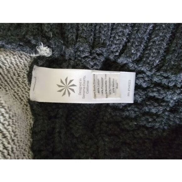 Athleta Small Gray Two Tone Knit Wool Blend Sweater Heavy Hi-Lo Size Small - Picture 6 of 6